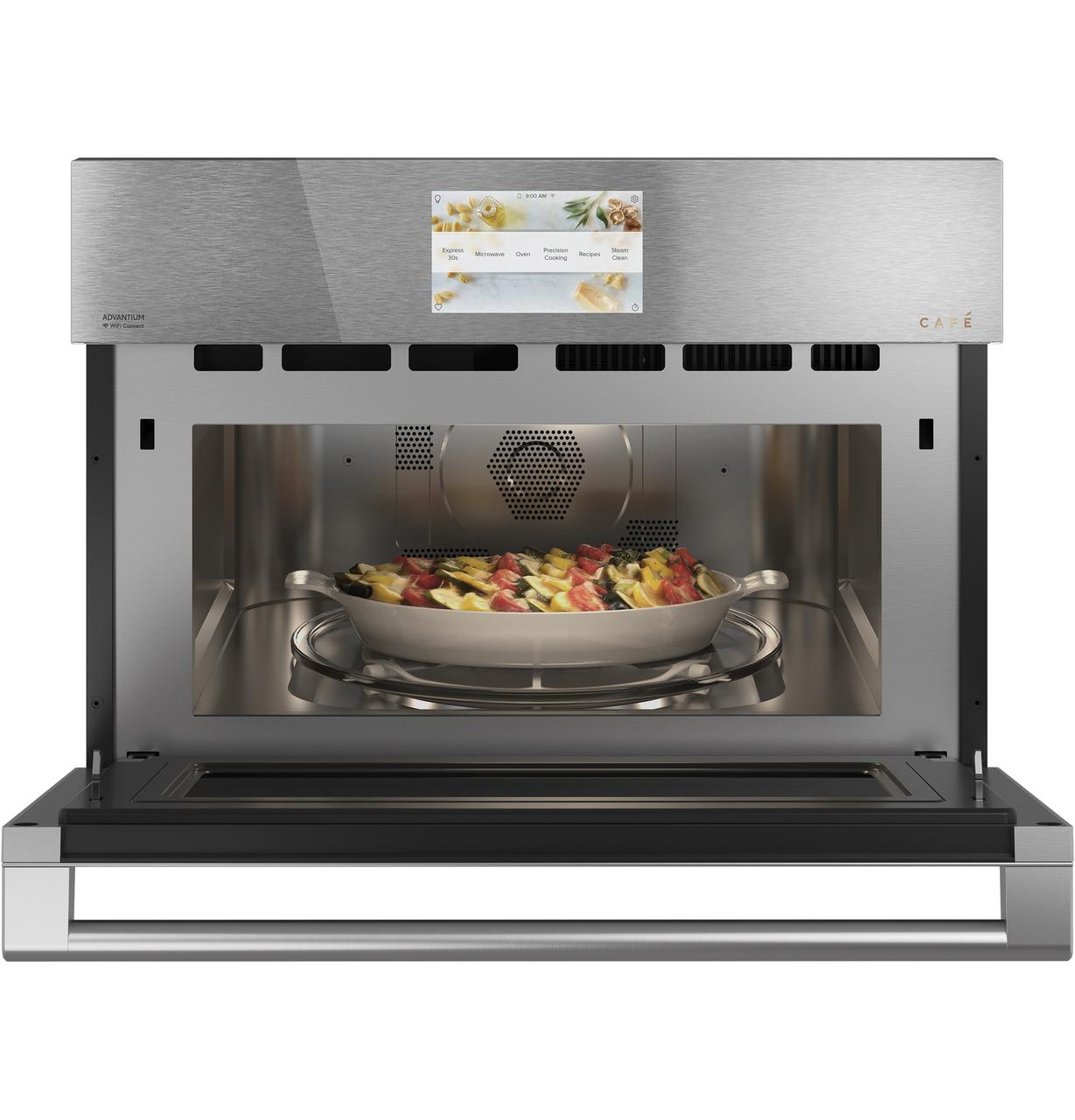 Cafe CSB912M2NS5 CAF(EBACK)™ 27 Smart Five in One Oven with 120V Advantium® Technology in Platinum Glass