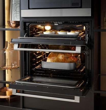 Cafe CTS92DM2NS5 CAF(EBACK)™ 30 Duo Smart Single Wall Oven in Platinum Glass