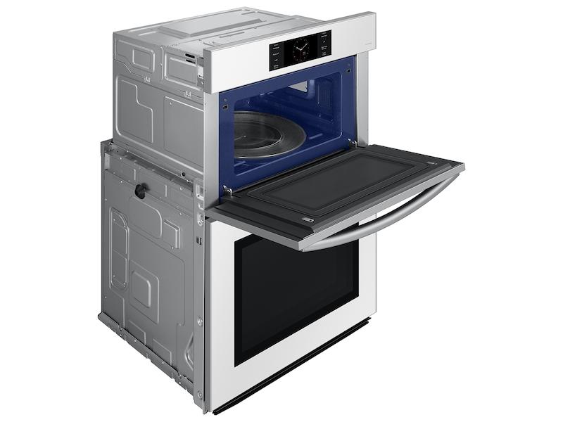 Samsung NQ70CB700D12AA Bespoke 30 Microwave Combination Wall Oven with with Flex Duo™ in White Glass