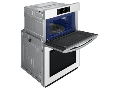 Samsung NQ70CB700D12AA Bespoke 30 Microwave Combination Wall Oven with with Flex Duo™ in White Glass
