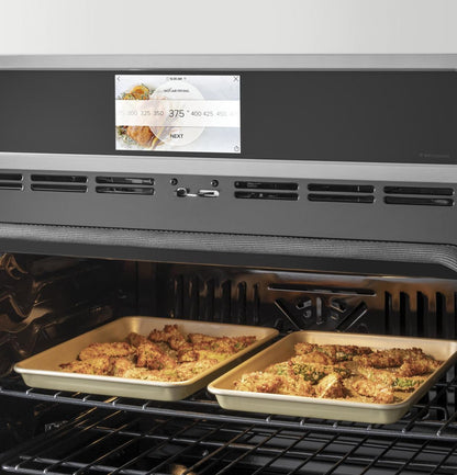 Cafe CTS70DM2NS5 CAF(EBACK)™ 30 Smart Single Wall Oven with Convection in Platinum Glass