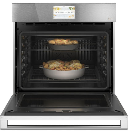 Cafe CTS70DM2NS5 CAF(EBACK)™ 30 Smart Single Wall Oven with Convection in Platinum Glass