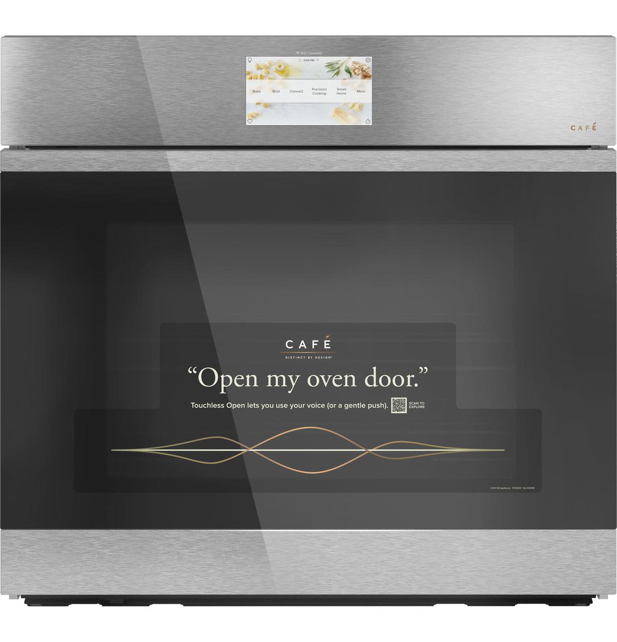 Cafe CTS90DM2NS5 CAF(EBACK)™ 30 Smart Built-In Convection Single Wall Oven in Platinum Glass