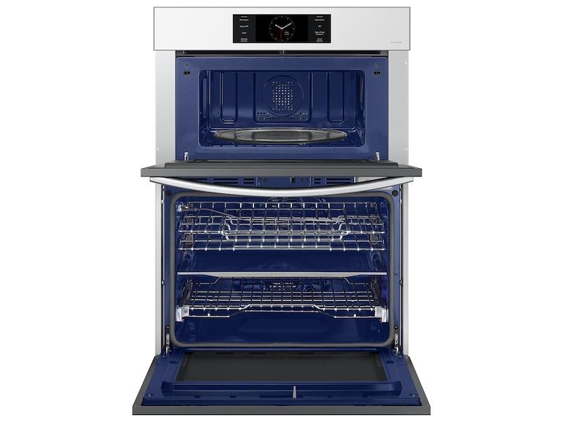 Samsung NQ70CB700D12AA Bespoke 30 Microwave Combination Wall Oven with with Flex Duo™ in White Glass