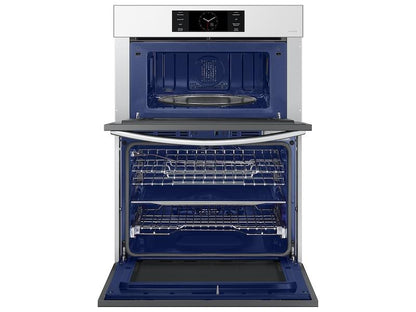 Samsung NQ70CB700D12AA Bespoke 30 Microwave Combination Wall Oven with with Flex Duo™ in White Glass