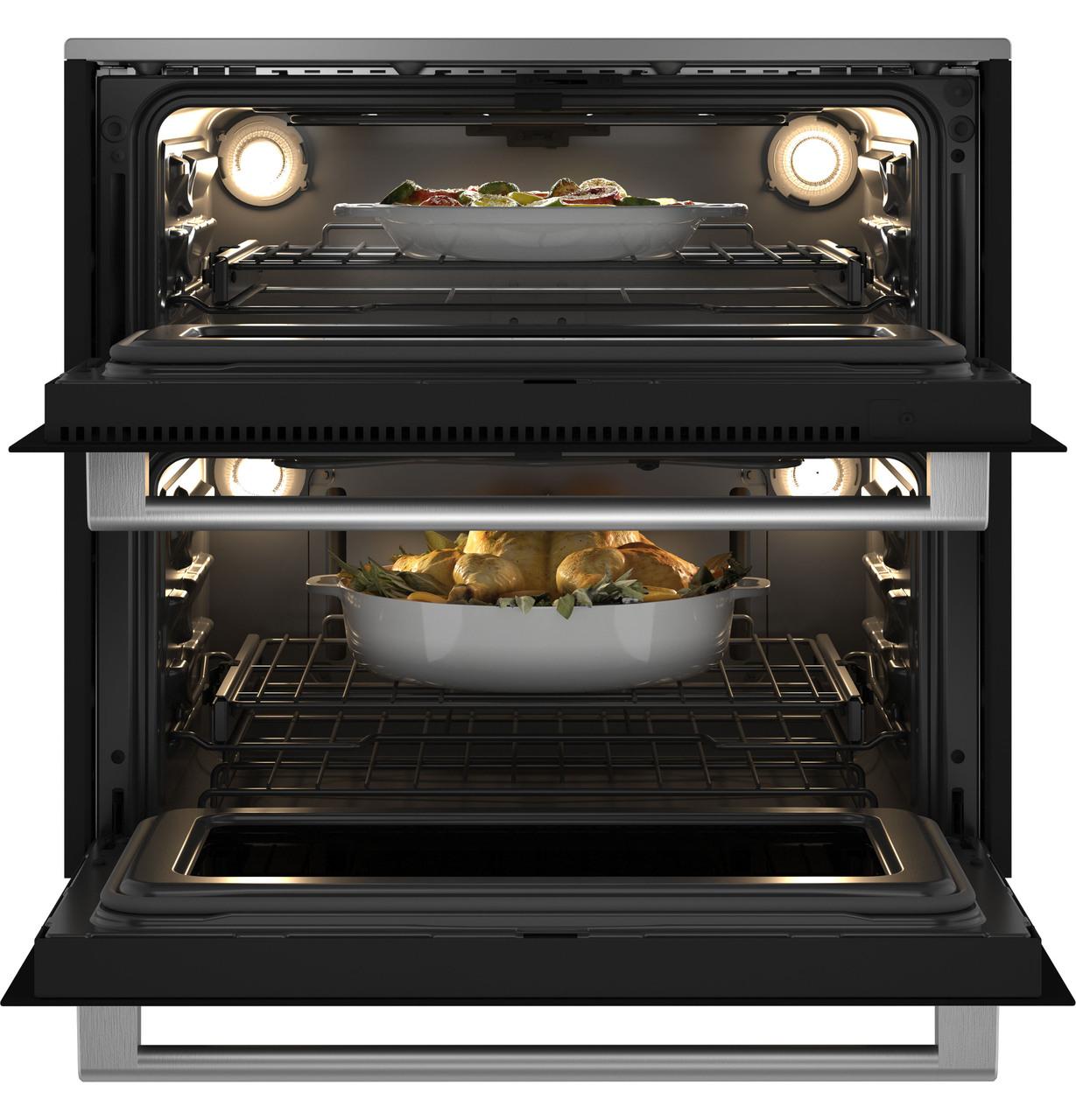 Cafe CTS92DM2NS5 CAF(EBACK)™ 30 Duo Smart Single Wall Oven in Platinum Glass