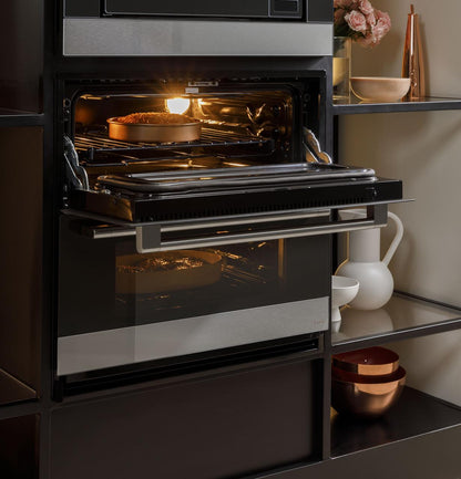 Cafe CTS92DM2NS5 CAF(EBACK)™ 30 Duo Smart Single Wall Oven in Platinum Glass