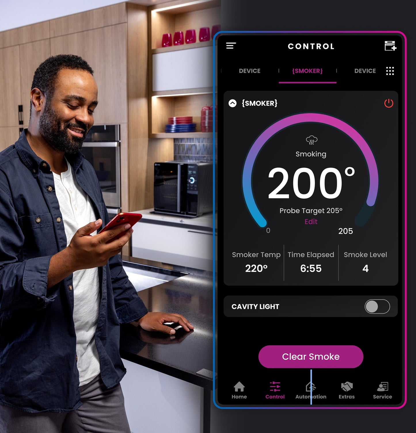 P9SBAAS6VBB GE Profile™ Smart Indoor Pellet Smoker