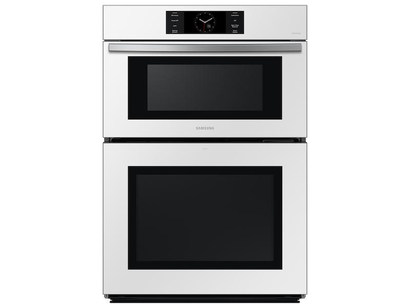 Samsung NQ70CB700D12AA Bespoke 30 Microwave Combination Wall Oven with with Flex Duo™ in White Glass