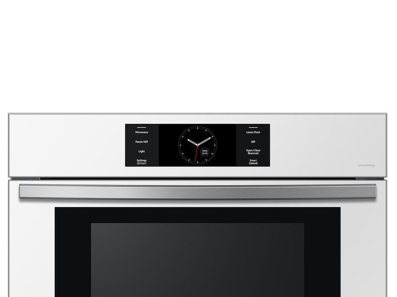Samsung NQ70CB700D12AA Bespoke 30 Microwave Combination Wall Oven with with Flex Duo™ in White Glass