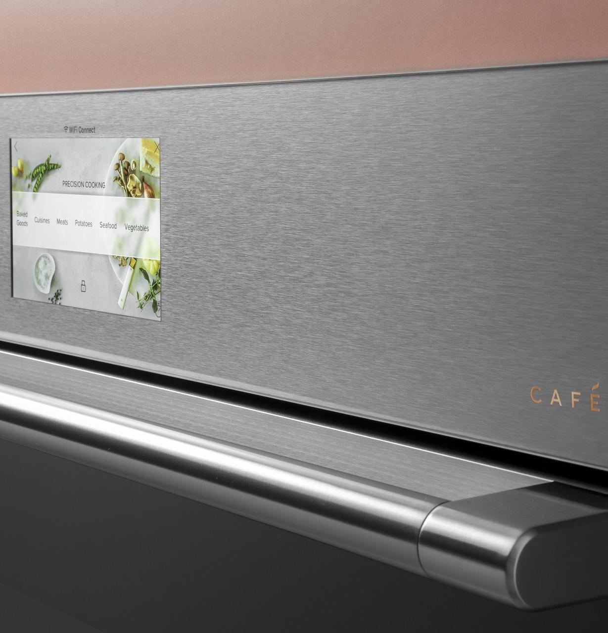 Cafe CTS70DM2NS5 CAF(EBACK)™ 30 Smart Single Wall Oven with Convection in Platinum Glass