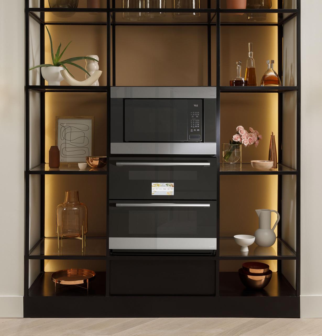 Cafe CTS92DM2NS5 CAF(EBACK)™ 30 Duo Smart Single Wall Oven in Platinum Glass