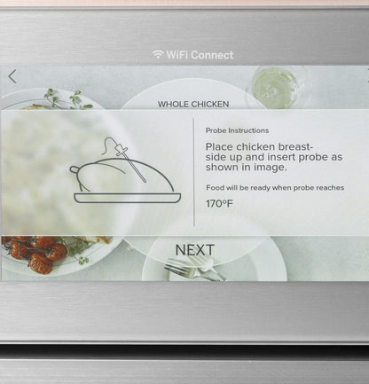 Cafe CTS70DM2NS5 CAF(EBACK)™ 30 Smart Single Wall Oven with Convection in Platinum Glass
