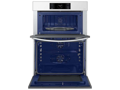 Samsung NQ70CB700D12AA Bespoke 30 Microwave Combination Wall Oven with with Flex Duo™ in White Glass