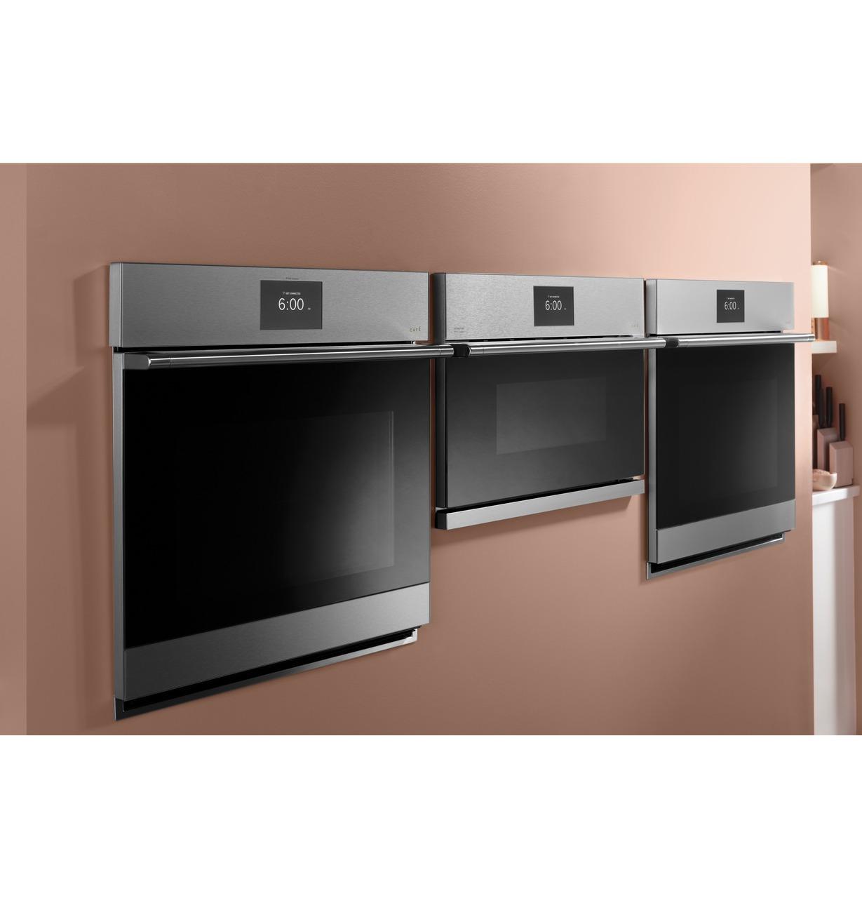Cafe CTS70DM2NS5 CAF(EBACK)™ 30 Smart Single Wall Oven with Convection in Platinum Glass