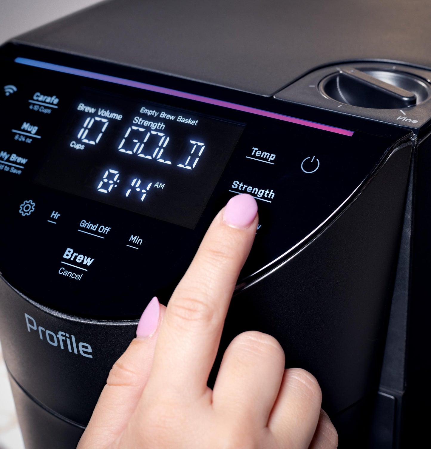 P7CGAAS6TBB GE Profile™ Smart Grind and Brew Coffee Maker with Podless Single Serve