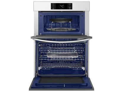 Samsung NQ70CB700D12AA Bespoke 30 Microwave Combination Wall Oven with with Flex Duo™ in White Glass