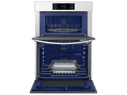 Samsung NQ70CB700D12AA Bespoke 30 Microwave Combination Wall Oven with with Flex Duo™ in White Glass