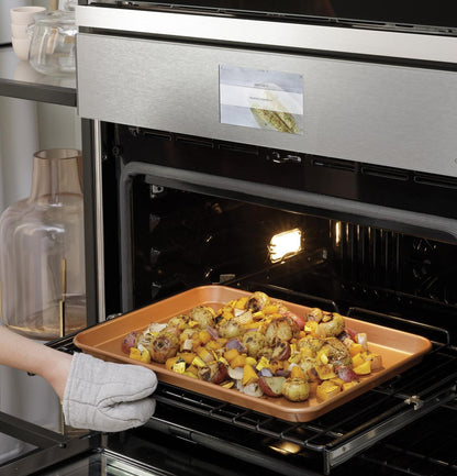 Cafe CTS70DM2NS5 CAF(EBACK)™ 30 Smart Single Wall Oven with Convection in Platinum Glass
