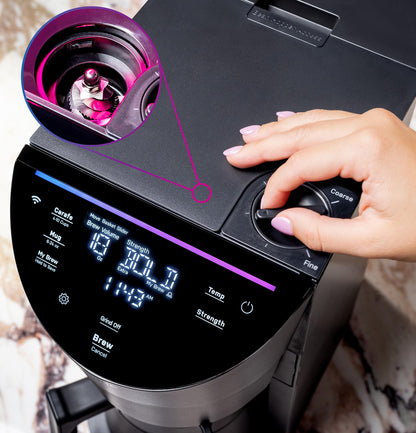 P7CGAAS6TBB GE Profile™ Smart Grind and Brew Coffee Maker with Podless Single Serve