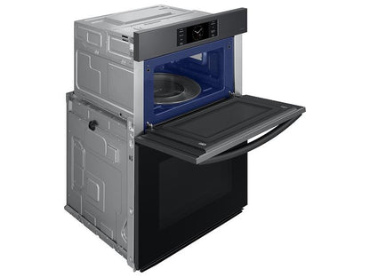 Samsung NQ70CG700DMTAA Bespoke 30 Microwave Combination Wall Oven with with Flex Duo™ in Matte Black Steel