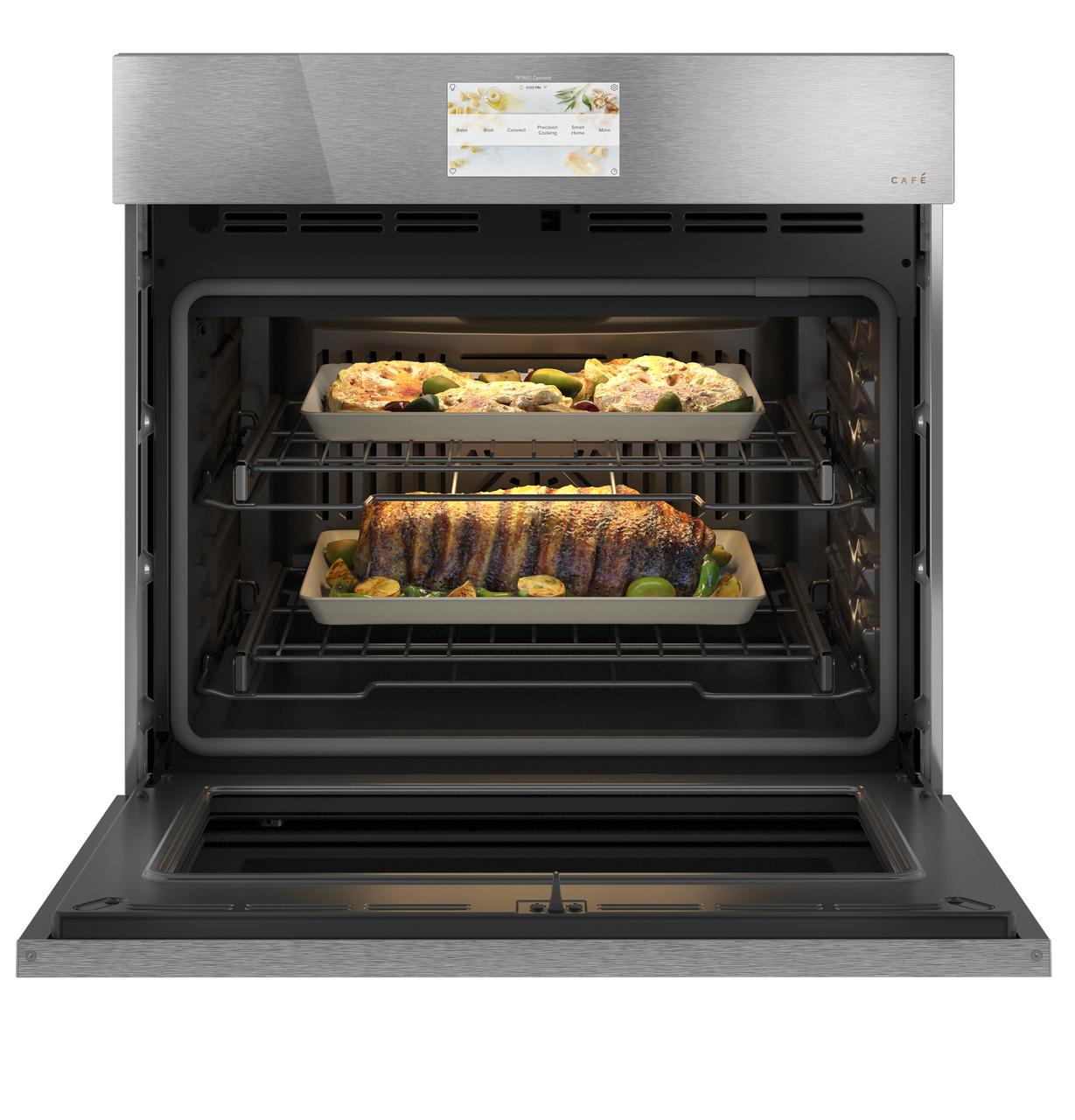 Cafe CTS90DM2NS5 CAF(EBACK)™ 30 Smart Built-In Convection Single Wall Oven in Platinum Glass
