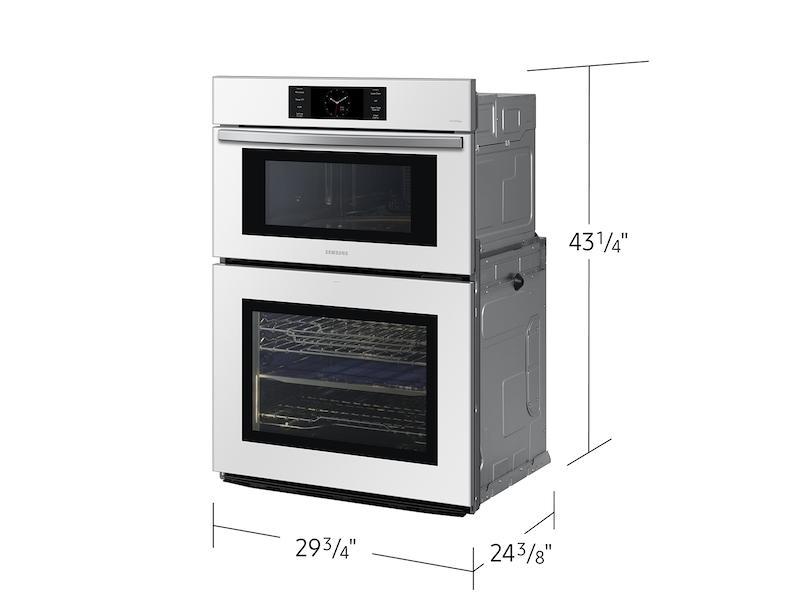 Samsung NQ70CB700D12AA Bespoke 30 Microwave Combination Wall Oven with with Flex Duo™ in White Glass