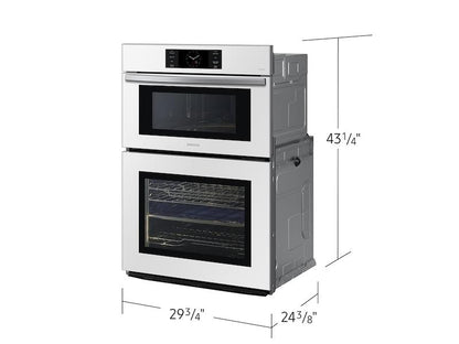 Samsung NQ70CB700D12AA Bespoke 30 Microwave Combination Wall Oven with with Flex Duo™ in White Glass