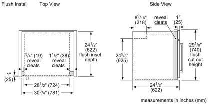 Bosch HBL5455LUC 500 Series, Built-in oven, 30'', Door Hinge: left, Stainless steel