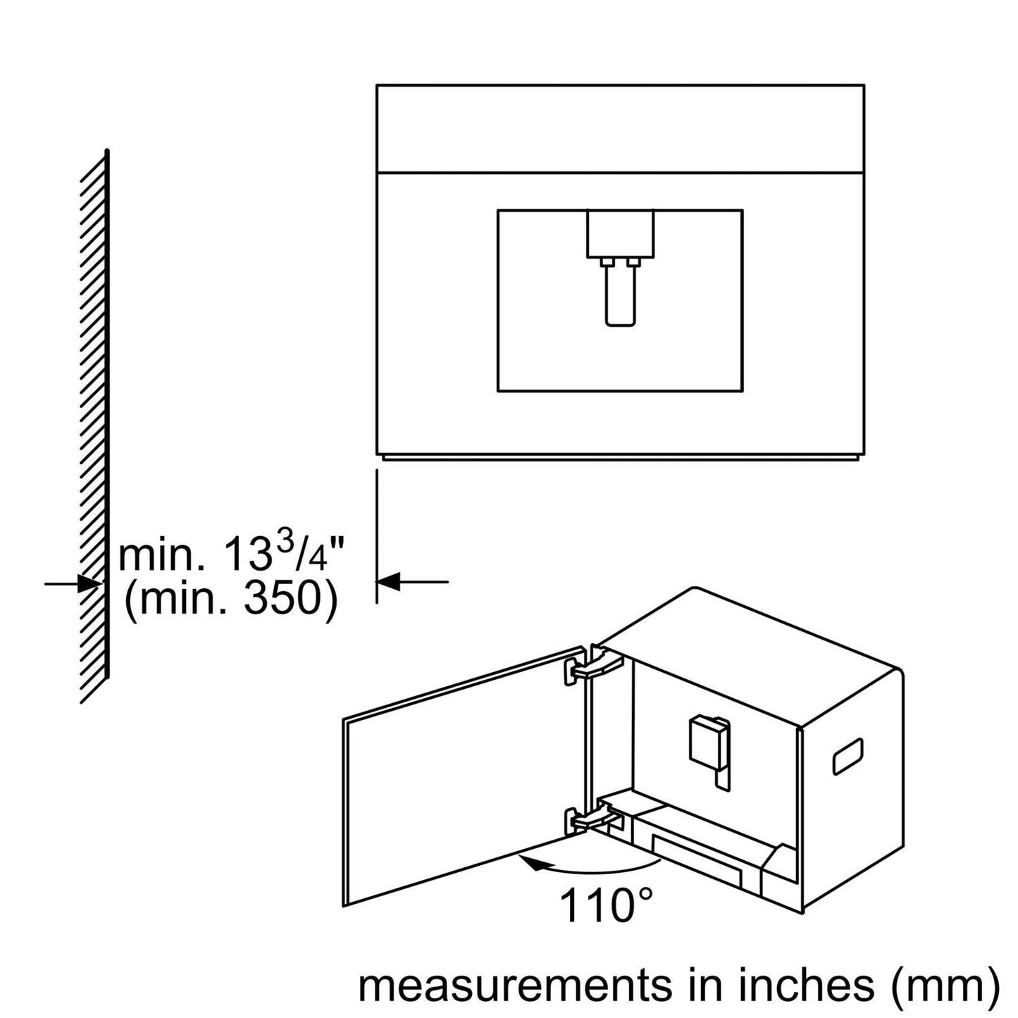 Bosch BCM8450UC 800 Series, Built-In Fully Automatic Coffee Machine, Stainless steel, Removable water tank