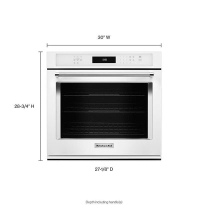 Kitchenaid KOSE500EWH 30 Single Wall Oven with Even-Heat™ True Convection