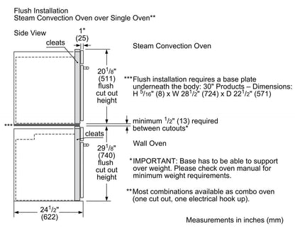 Bosch HBL5455RUC 500 Series, Built-in oven, 30'', Door Hinge: right, Stainless steel