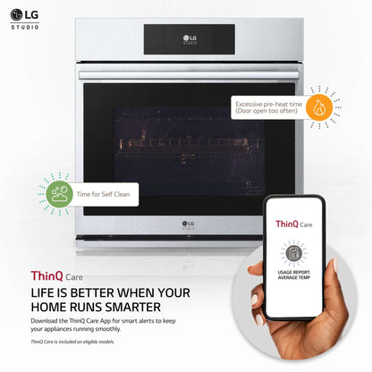 WSES4728F LG STUDIO 4.7 cu. ft. Smart InstaView® Electric Single Built-In Wall Oven with Air Fry & Steam Sous Vide