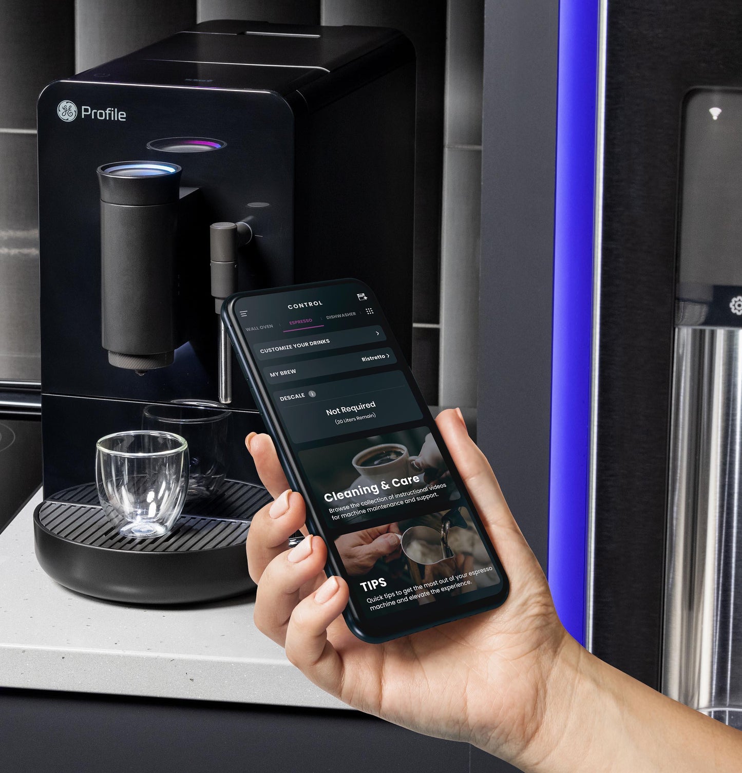 P7CEBBS6RBB GE Profile™ Automatic Espresso Machine + Frother