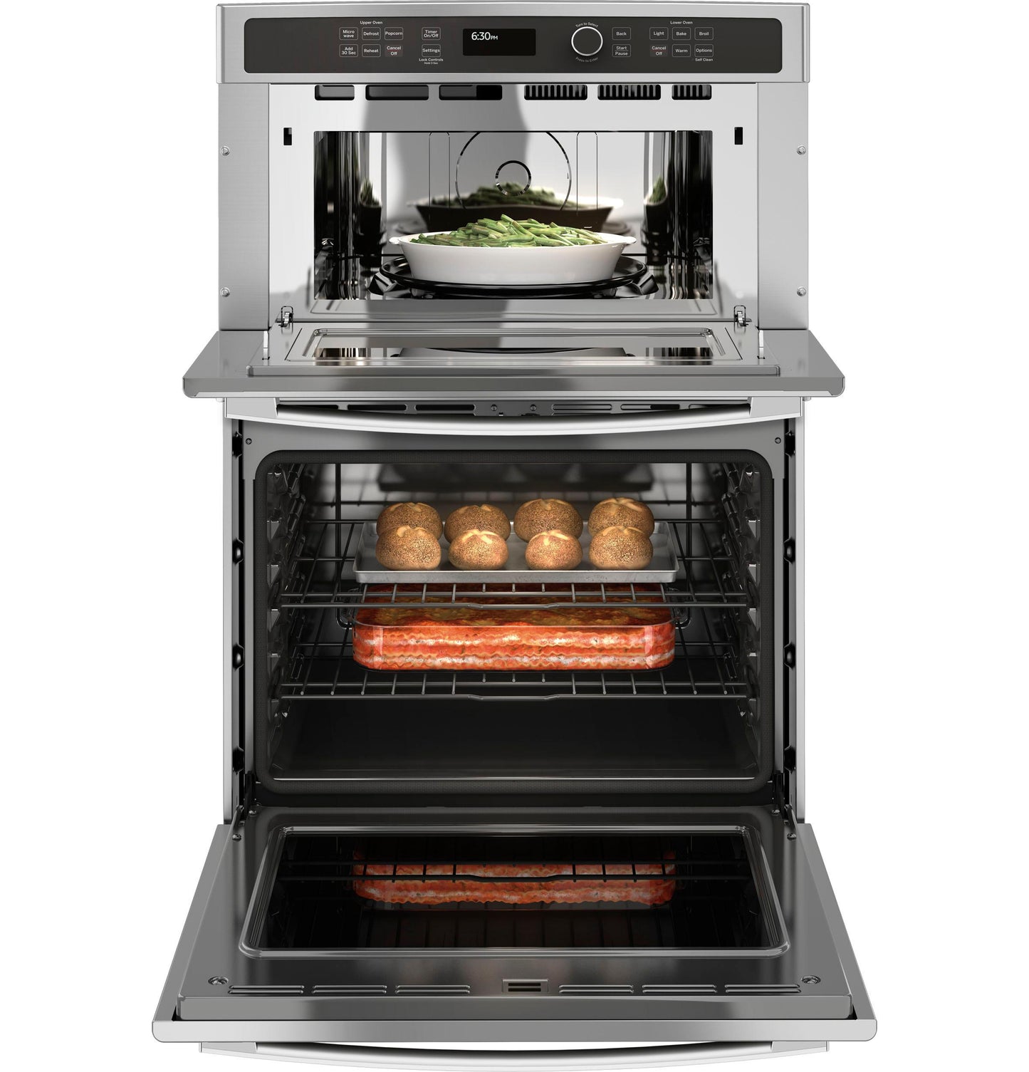 JT3800SHSS GE® 30 Combination Double Wall Oven
