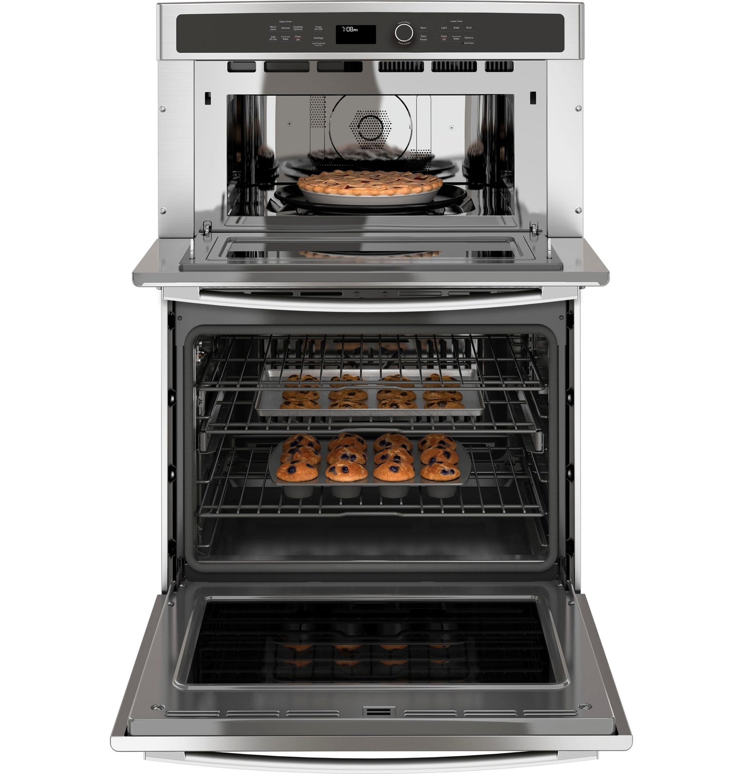 PT7800SHSS GE Profile™ 30 Built-In Combination Convection Microwave/Convection Wall Oven